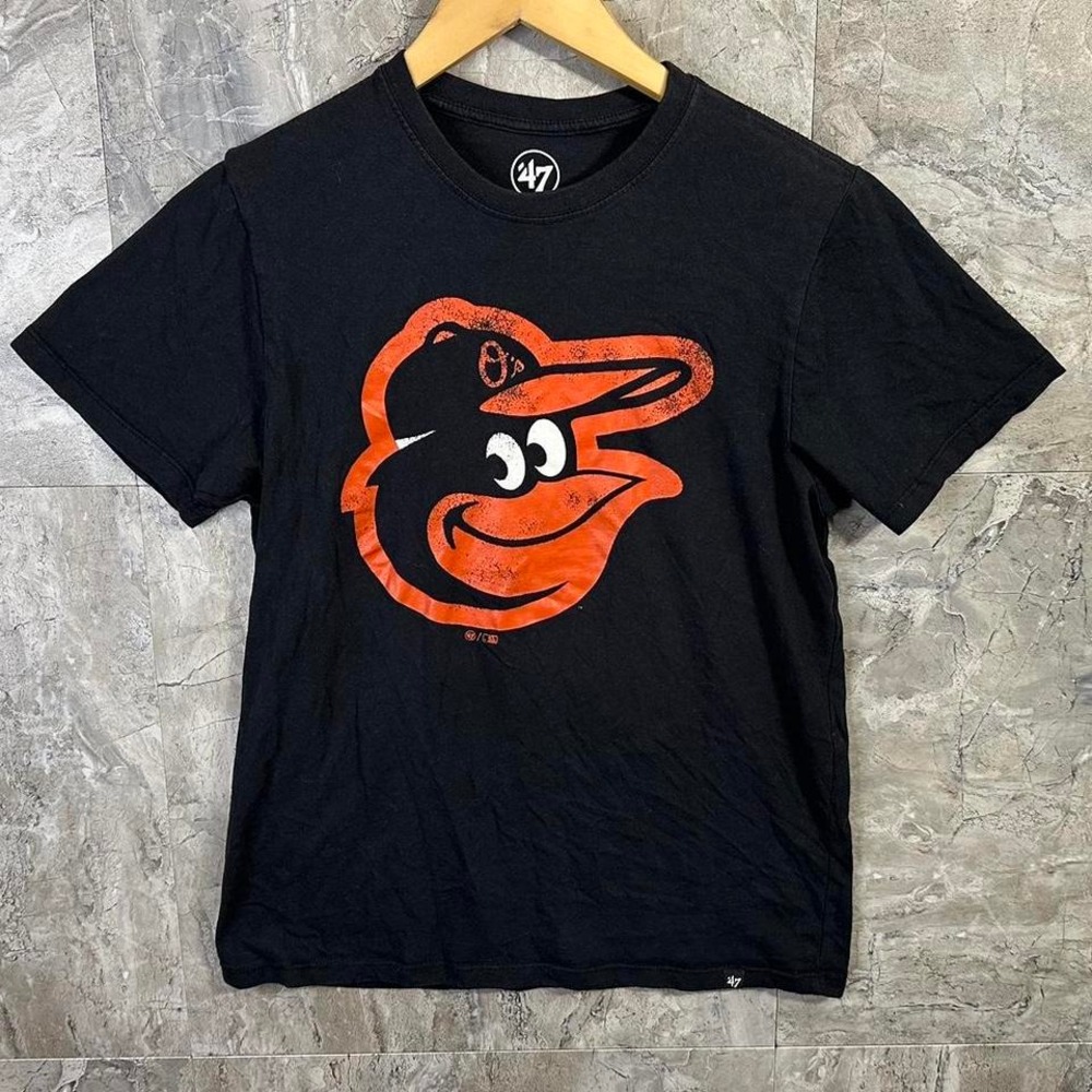 47 Baltimore Orioles black and orange vintage baseball‎ tee Men's S